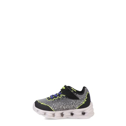 Skechers Baskets Unisexes Vortex 2.0 Zorento pour Enfants, Bordure synthétique Noire, Jaune et Bleue, 5 UK Child