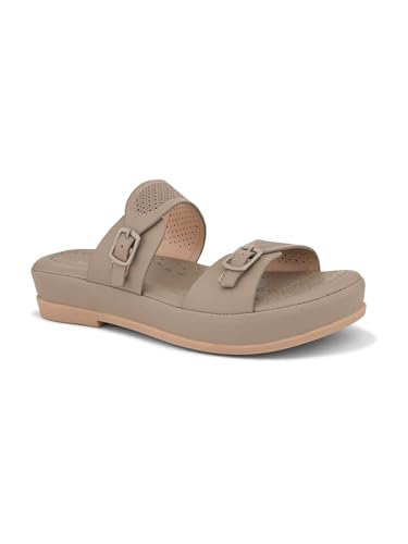 Image of XE Looks Women's Elegant Buckle Sandals - Perforated Comfort For Everyday Style
