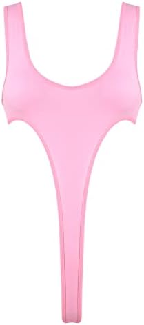 CHICTRY Women's Mesh Sheer Stretch Bodysuit Sleeveless High Cut Unlined Thong Leotard Tops