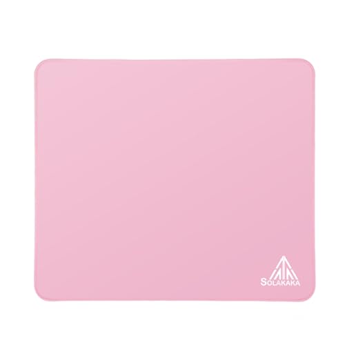 Image of SOLAKAKA EP9 Pink Gaming Mouse Pad - 4MM Thick 13.8 inchx11.8 inch (350x300mm), Tight-Weave Control Surface, Non-Slip Rubber Base, Stitched Edge- FPS,MOBAs,RTS,MMO(M zise)