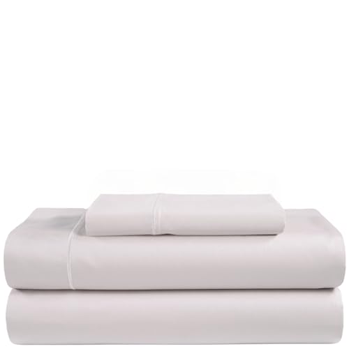 100% Egyptian Cotton Twin Sheets Set, 800TC Sateen Weave 3 PC Twin Bed Sheets, Fully Elasticated Sheet & Pillowcase Sets, Soft & Comfy No lint Machine Washable Grey Sheet, Fade Resistant- Lavender