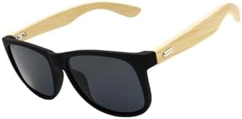 Óculos de Sol Polarizado Quadrado Premium Hastes em Madeira Bambu...