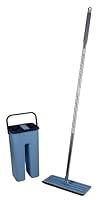 Alpina Wischmopp und Eimer Set - Bodenreiniger inkl. 2 Mikrofasertücher - für Hartböden - 360° Rotation, Blau