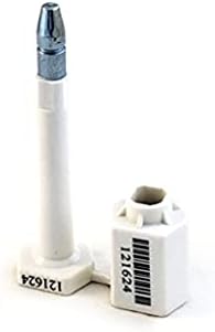 High Security Bolt Seal for Cargo Containers and Truck Trailers, White Color, Box (50 pcs), Numbered with Barcode, ISO and C-TPAT Certified BFSEALS