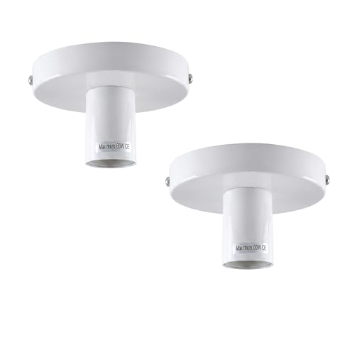 Image of DC VOLTAGE 2-Pack Semi Flush Mount Ceiling Light E27 White Metal