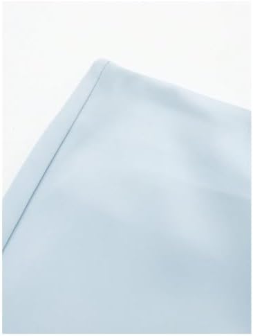 SHENHE Women's High Waisted Wrap Mini Skirt Skort Asymmetrical Dressy Casual Tailored Shorts Light Blue Medium — view 2