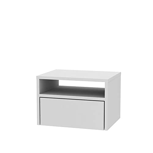 Mesa De Cabeceira Suspensa 390x300 Com 1 Gaveta Mdp Netmobil (Branco)