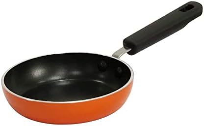 Meyer Non Stick Mini Fry Pan | Tadka Pan | Omelette Pan Non Stick | Egg Pan | Frying Pan Nonstick Small Size | Gas Stove Compatible, 12cm, Orange