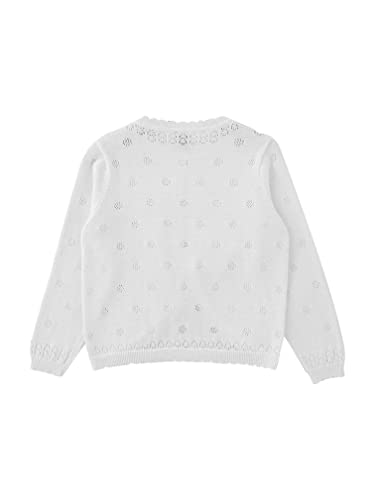 easyforever Kids Girls Long Sleeve Flower Ruffle One Button Knit Bolero Cardigan Shrug Cardigan Sweater Dress Cover up4