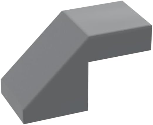 Classic Building Slope 45 2x1 con recorte sin tachuela, 300 piezas gris oscuro a granel, compatible con piezas y piezas Lego 28192 (color gris