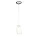 Champagne Glass Pendant - 1-Light Pendant - Rods - Brushed Steel Finish - White Stone Glass Shade