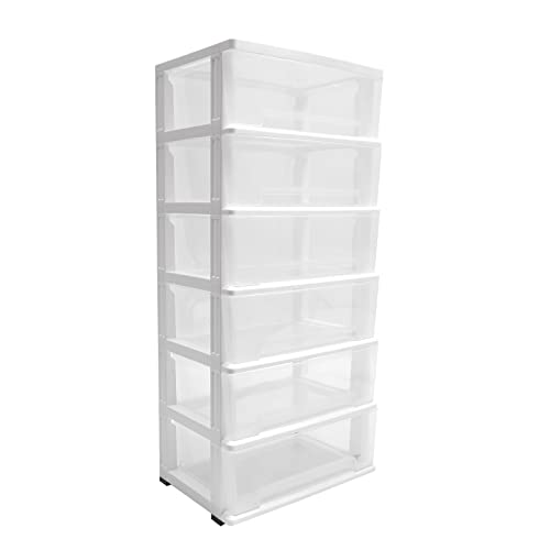 6 Clear Drawer Storage Organizer Rolling Cart,Home Organization Storage Container