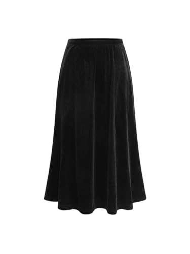 CIDER Womens Velvet Skirt A-Line Elastic Waist Casual Skirt