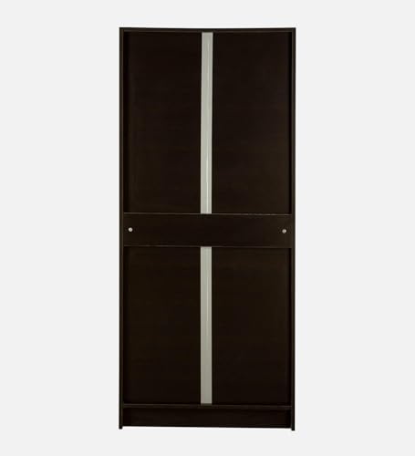 Image of Mintwud Pepperfry Kibo 2 Door Wardrobe Without Mirror | Engineered Wood Wooden Almirah with 4 Shelves, 1 Drawer & Hanging Rod | Storage Cupboard for Bedroom (Wenge Finish)