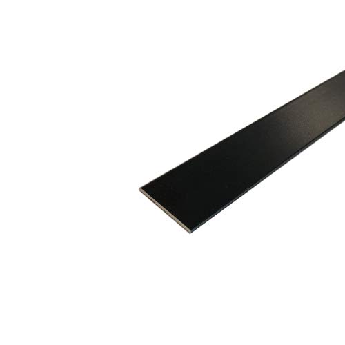 Homewell Méplat aluminium, 24 x 1mm - Lg 1m (24mm x 1mm x 1000mm, Laqué Noir) Cover