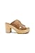 Beast Fashion Platform Sandal for Women Wood Clogs Crisscross Heel Clogs Backless Slippers Slip On Slides Sandals, Taupe,8