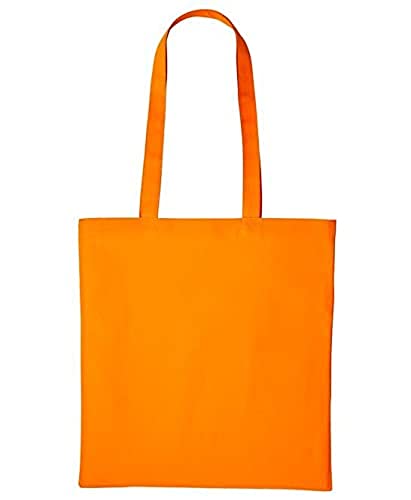 Boolavard Cotton Tote Bag, Lightweight Medium Reusable Grocery Shopping Cloth Bags, Suitable for DIY, Advertising, Promotion, Giveaway, Activity (Orange)