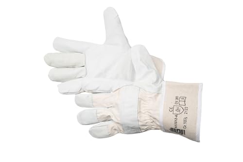 Jah Unisex læderhandske Lederhandschuh Stulpe Einfach, Natur, Größe 10.5 (5er Pack) EU
