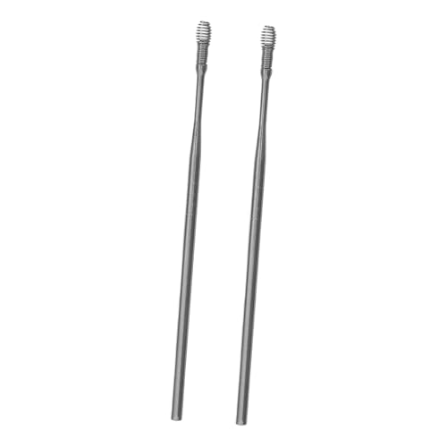 BAZEITFLOW Bastoncini Spirale in Acciaio Inossidabile 2 Pezzi per Rimozione del Cerume Manico Antiscivolo per Pulizia Auricolare Quotidiana