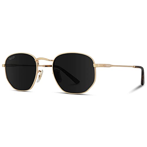 Wearme Pro - Geometric Hexagonal Round Gold Frame Retro Sunglasses #TOP4