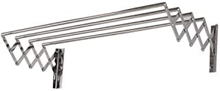 Étendoir mural extensible en acier inoxydable de 80 cm - Étendoir à linge pliable de 5 mètres - Étendoir d'extérieur Cover