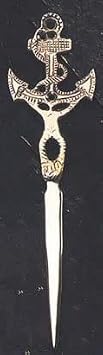 Brass Nautical Letter Opener- Made of Sand Cast, Solid, Polished Brass - Nautical Decor Alligator