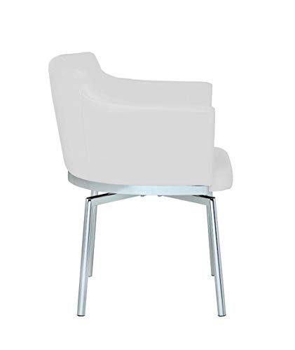 Milan Denise Round Glass 5 Piece Dining Set With White Chairs #TOP7