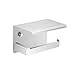 Huckle Porte Papier Toilette, Support Papier Toilette sans Percage, Porte Rouleau Papier Toilette Auto-adhésif avec Tablette pour Salle de Bain et Cuisine, Acier INOX SUS 304, Argent