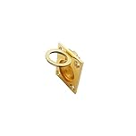 QCAA Solid Brass Flush Ring Pull, 36.5 x45 mm, Polished Brass US3, 1 Pack