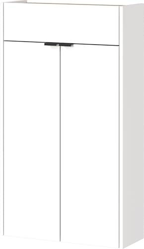Germania Schuhschrank 4437-633 GW-Ameca, in Weiß/Navarra-Eiche-Nb., FSC-Zertifiziert, 56 x 97 x 22 cm (BxHxT)