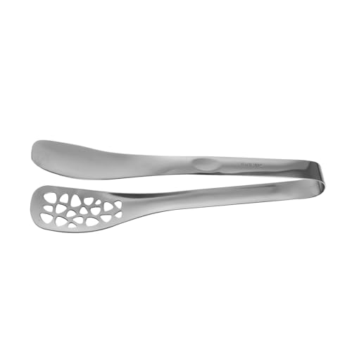 OFFSCH Stainless Steel Food Clip Heat Resistant Bbq Tong for Cooking Lightweight Kitchen Food Clamps Random Pattern Design for Grilling Picnic and Restaurant Use