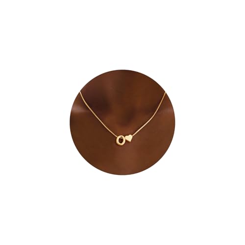 Initials A-Z with Heart Pendant Necklaces for Women Teen Girls - 18K Gold Plated Dainty Necklace Birthday Gifts Jewelry