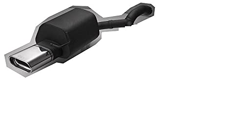 Sport Exhaust Muffler Black Steel Tailpipe Stainless Steel Single Oval Tip 145x75mm compatible with Ford Mondeo Mk IV Standard 1.8 TDCi 74kW 101HP 2007 2008 2009 2010 2011 2012 2013 2014