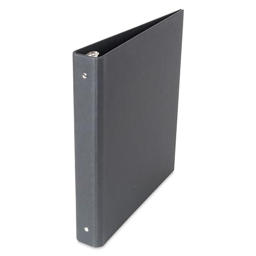 Bigso Box of Sweden Ringo Fiberboard 3-Ring Binder Organizer | to Store Projects or Papers | Sturdy and Durable 1 Inch Binder for Everyday Use at School or Work | 11" x 11.8" x 1" | Dark Grey