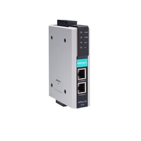 MOXA NPort IA-5150I 1-Port RS-232/422/485 Serial IA Device Server with 2 KV Isolation, 10/100 Ethernet (RJ45)