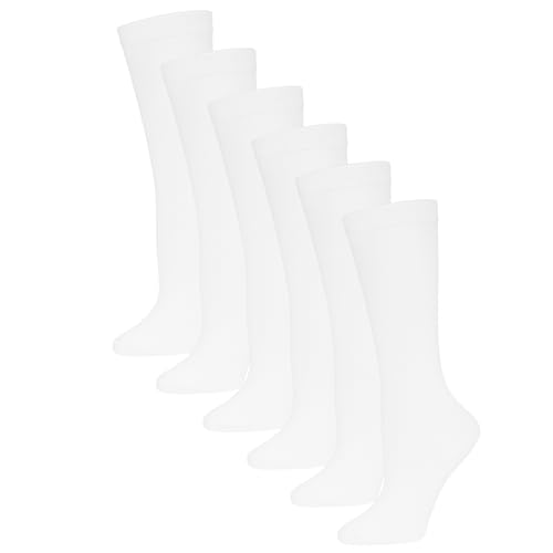 A2Z 4 Kids Kniestrümpfe Weiß Baumwolle 6er-Pack