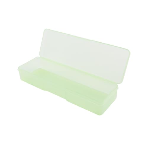 Image of 2PCS Large Capacity Pencil Box Plastic Pencil Case Plastic Stationery Case with Hinged Lid and Snap Rectangle Storage Containers Box for Nail Accessories, Screws(Transparent Green)