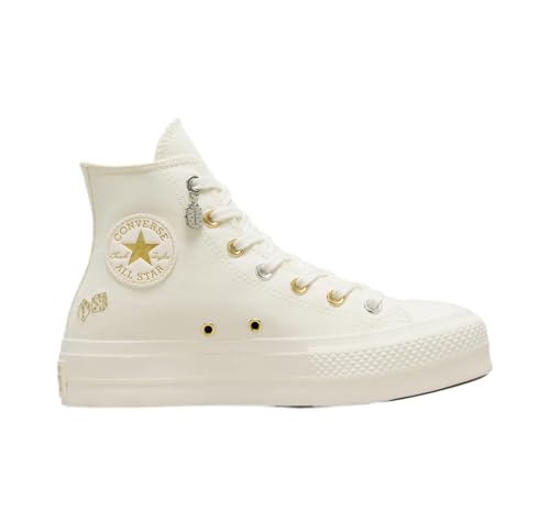 Converse CTAS High Top Womens Shoes, Egret/Gold/Silver, Size 7.5