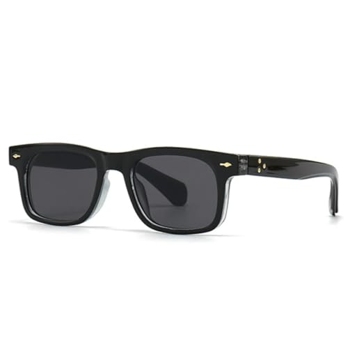 Lunettes de soleil rétro à rivets avec verres dégradés protecteurs pour un look tendance