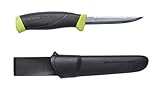 Morakniv Fishing Comfort Scaler Knife with Serrated Stainless Steel Blade, 3.9-Inch