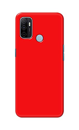 Image of PRINTFIDAA Printed Hard Back Cover Case for Oppo A53 4G | Oppo A53S 4G | Oppo A32 | Oppo A33 2020 Back Cover (Plain Red) -1803