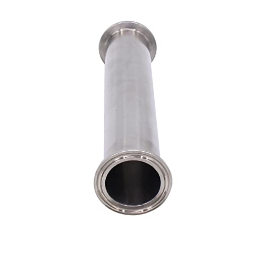 Dernord Sanitary Spool Tube With Clamp Ends,Stainless Steel 304 Seamless Round Tubing With 1.5 Inch Tri Clamp 50.5Mm Ferrule Flange (Tube Length: 18 Inch / 458Mm) #TOP3
