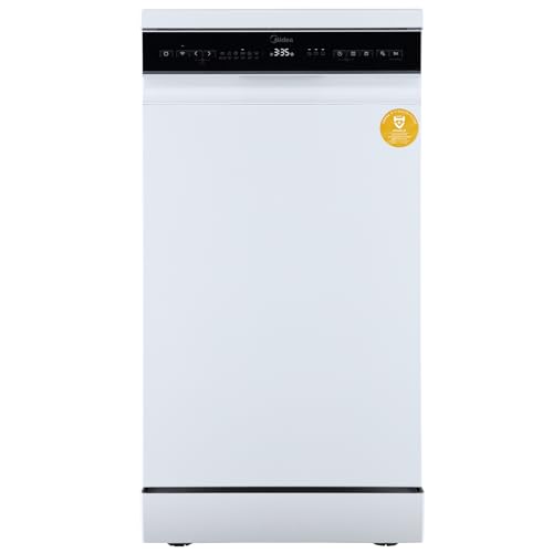 Midea Spülmaschine 45 cm MDWEF1034DW-WE, Geschirrspüler Freistehend 10 Maßgedecke, Besteckkorb, höhenverstellbarer Oberk...