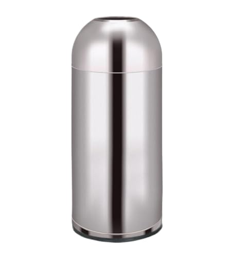 Commercial Outdoor Trash Can - 48L Metal Open Top Dome Dustbin for Hotels, Malls, Cafes - Durable Waste Bin for Public Spaces - Stylish Color E