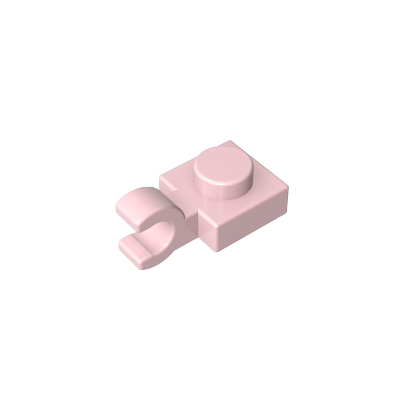 Gobricks 6019 Hinge Plate Plate Special 1x1 with Clip Horizontal [Thick U Clip] 50 Pieces GDS-813 Compatible with Lego Building Blocks Color:light pink