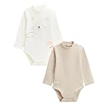 95% coton, 5% élasthanne Petit Béguin - Lot de 2 Bodies bébé col roulé Manches Longues Cracotte