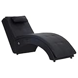 vidaXL Diván Chaise Longue Piel Sintética Almohada Reposacabezas Estructura Madera Sillón Relax Tumbona Cuero Artificial Sofá Ergonómico Marrón