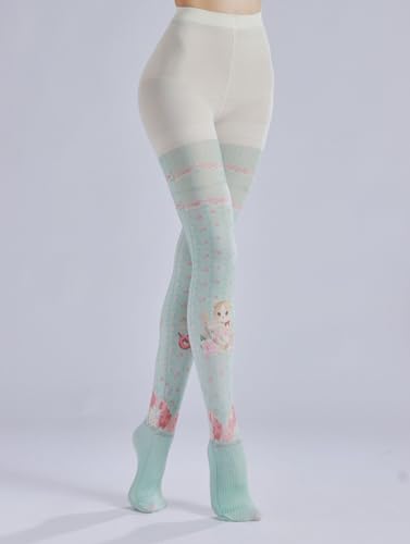 Image of Sahabowi Women's Sheer Tights, Digital Print Designs Stockings