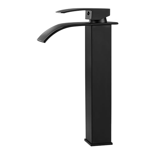 Robinet de Salle de Bain Cascade Noir Haut LYGBAOFUL pour Vasque à Poser