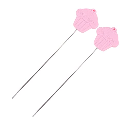 ABOOFAN 2Pcs Grip Stainless Steel Cake Tester Baking Tool for Muffins Bread and Biscuits Creative DIY Baking Needle Pink